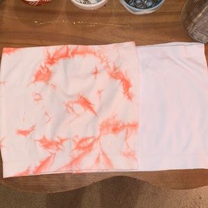 2 pack tube top - tye die orange and white